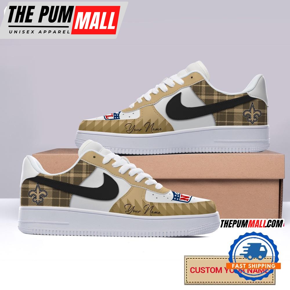NFL New Orlearns Saints Christmas Logo Pattern Custom Air Force 1 Shoes Sneaker