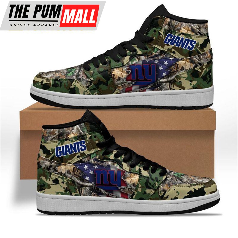 NFL New York Giants Camo Realtree Hunting Air Jd 1 Shoes Sneaker