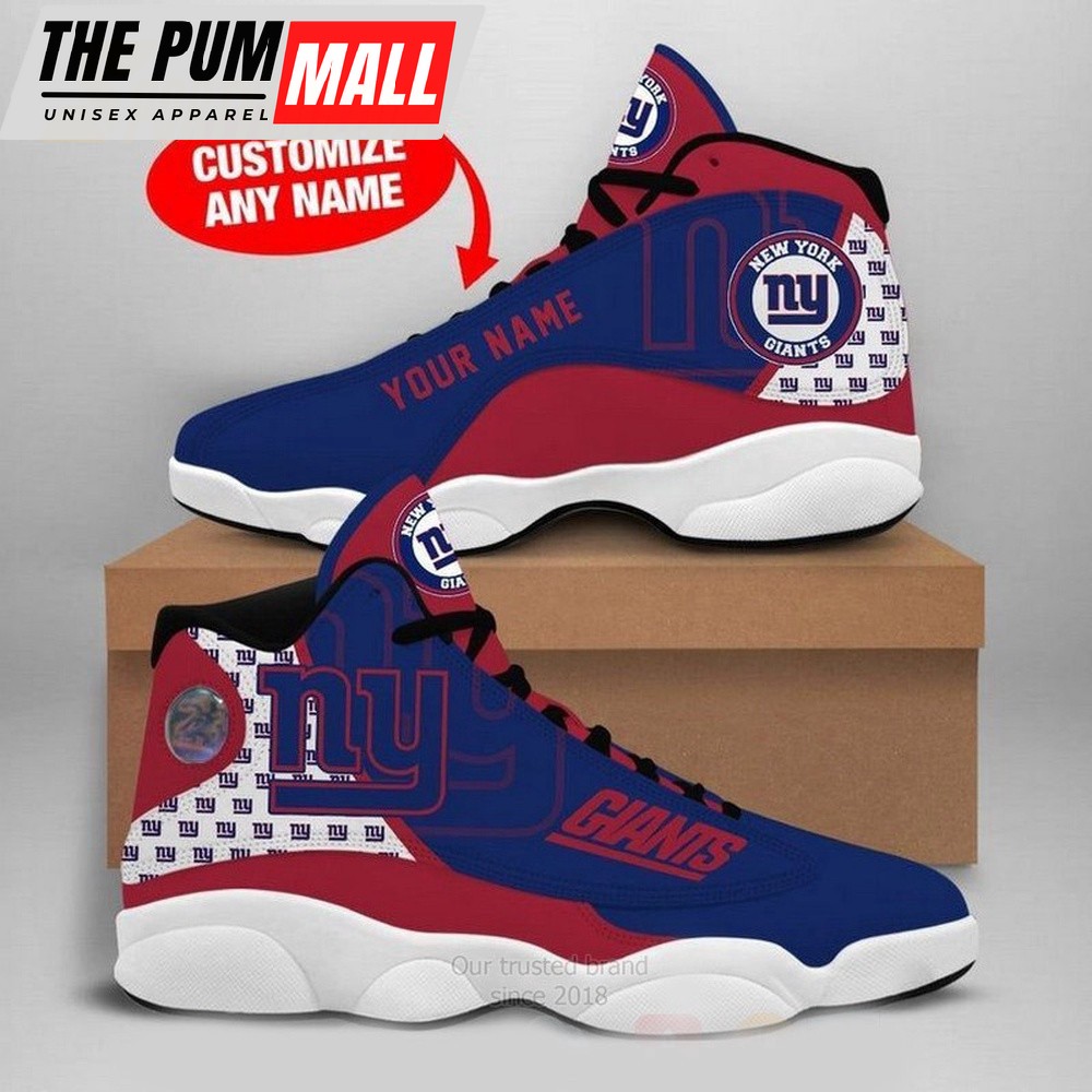 NFL New York Giants Custom Name Air Jd 13 Shoes Sneaker