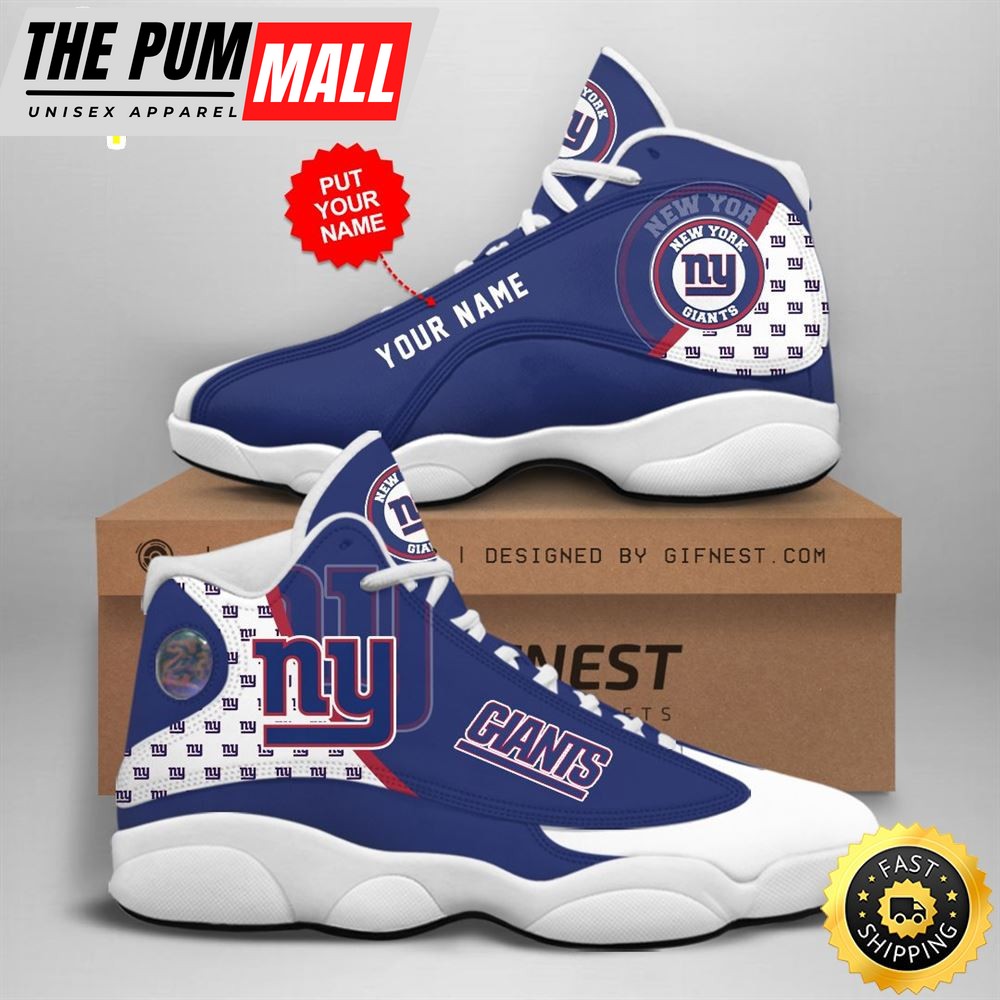 NFL New York Giants Custom Name Air Jd 13 Shoes V1