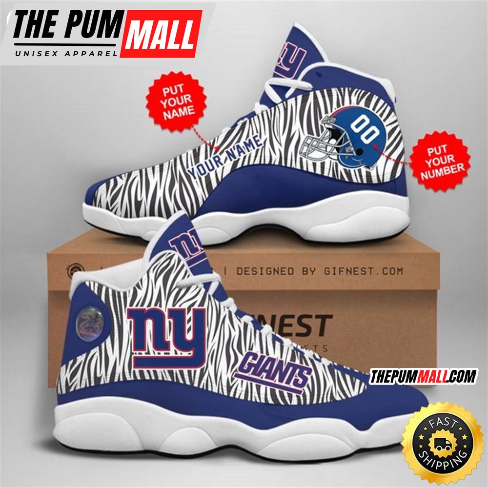 NFL New York Giants Custom Name Air Jd 13 Shoes V2