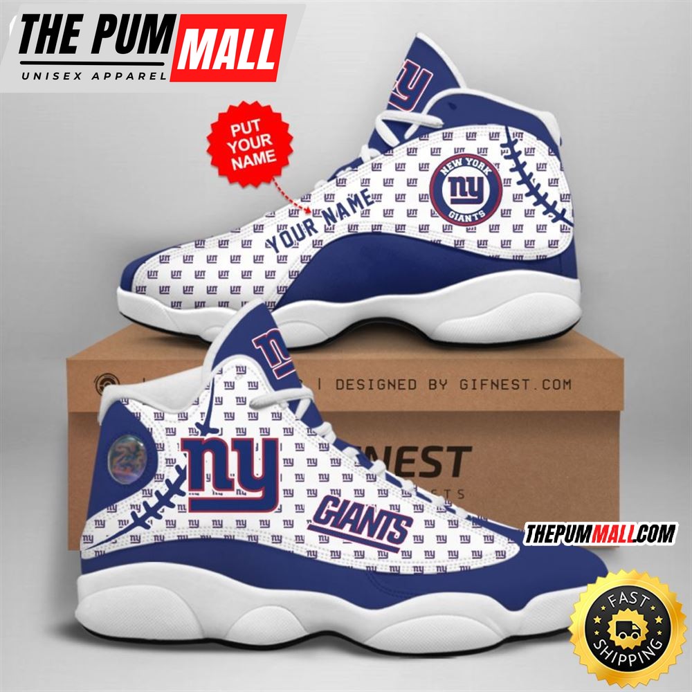 NFL New York Giants Custom Name Air Jd 13 Shoes V3