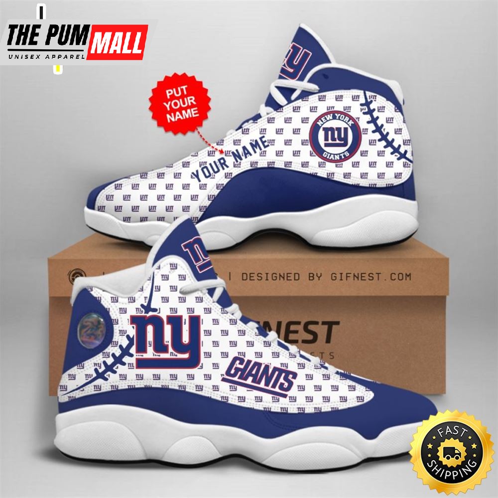 NFL New York Giants Custom Name Air Jd 13 Shoes V3