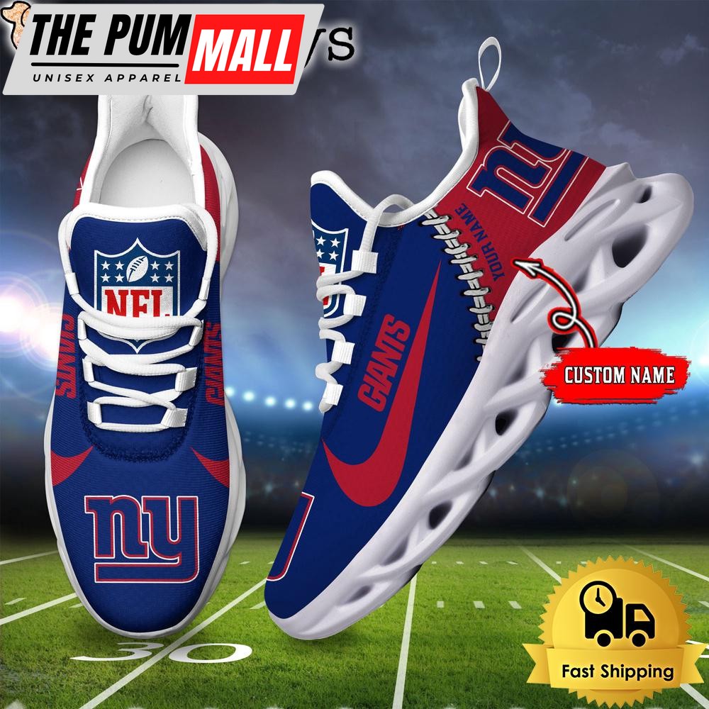 NFL New York Giants Custom Name Max Soul Shoes Gift For Fans