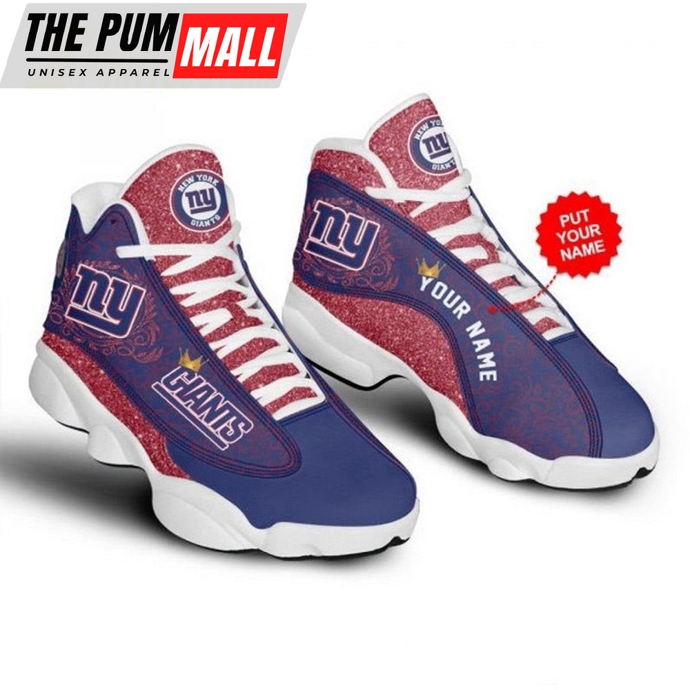 NFL New York Giants Football Custom Name Red Air Jd 13 Shoes