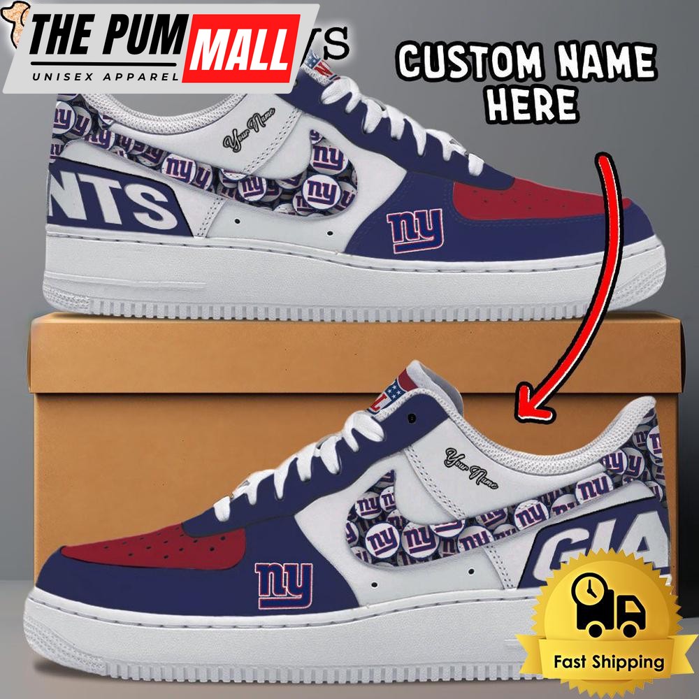NFL New York Giants Logo Team Design Custom Air Force 1 Shoes