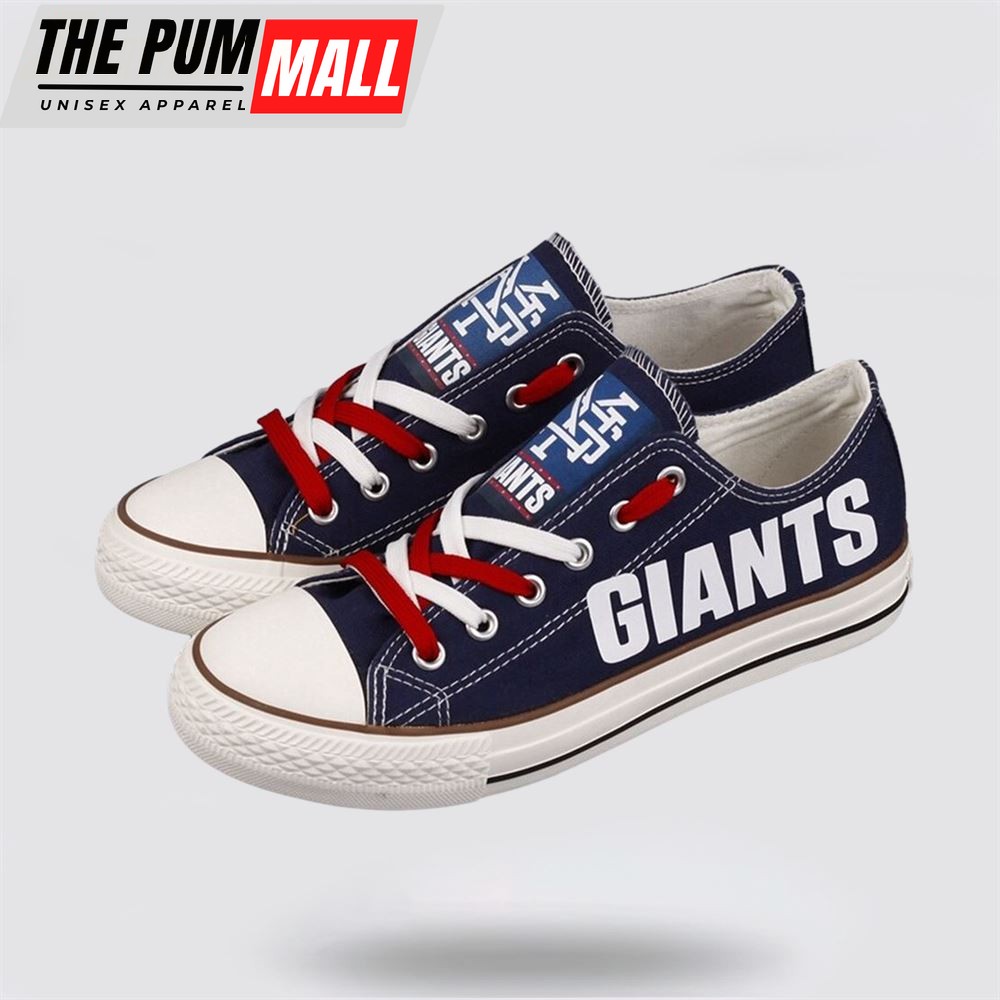 NFL New York Giants Low Top Canvas Shoes Sport Sneakers Dominate The Streets With Authentic Nfl Style