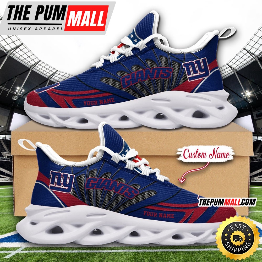 NFL New York Giants Max Soul Shoes Custom Name Football Shoes Sports