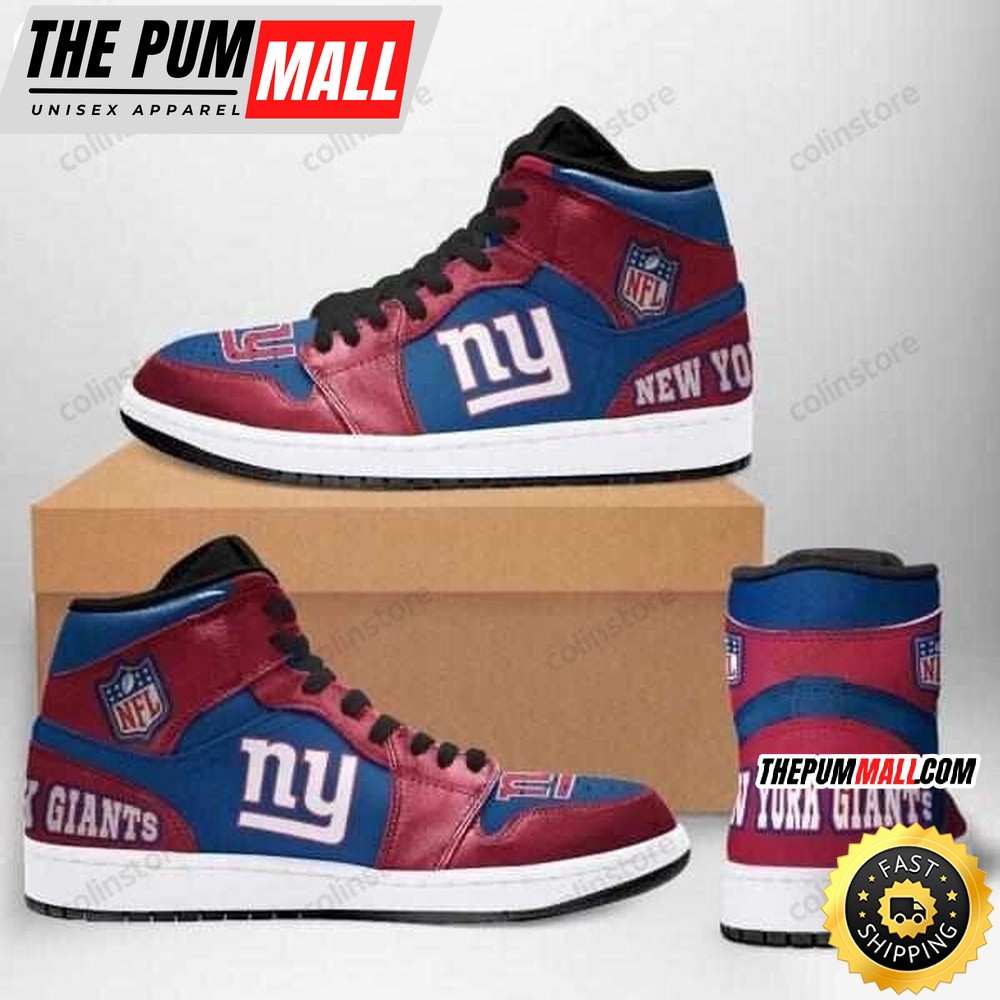 NFL New York Giants Red Blue Air Jd 1 High Sneakers