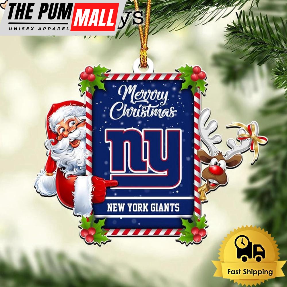 NFL New York Giants Santa Claus Merry Christmas Ornament Limited Edition