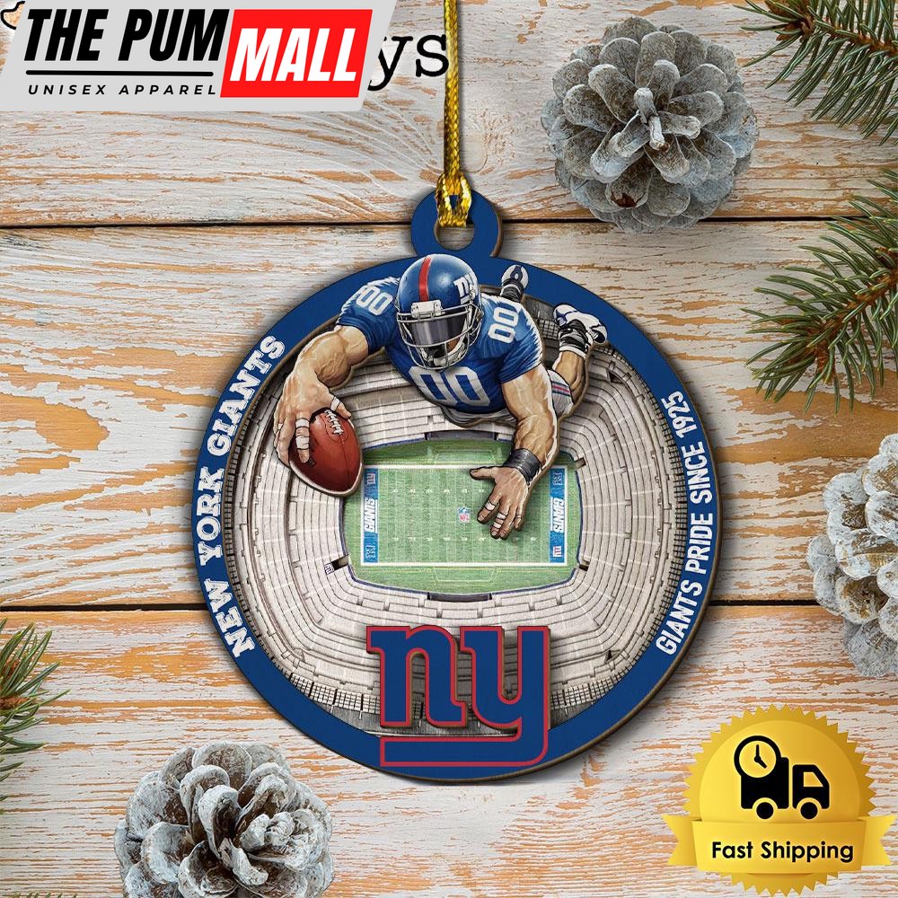 NFL New York Giants StadiumView Layered Wood Christmas Ornament Limited Edition