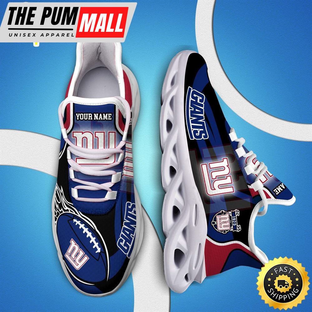NFL New York Giants White C Sneakers Personalized Your Name