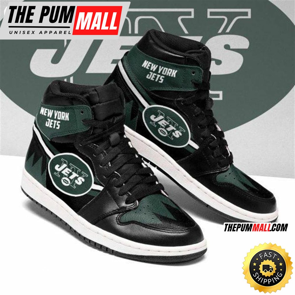 NFL New York Jets Black Green Air Jd 1 High Sneakers