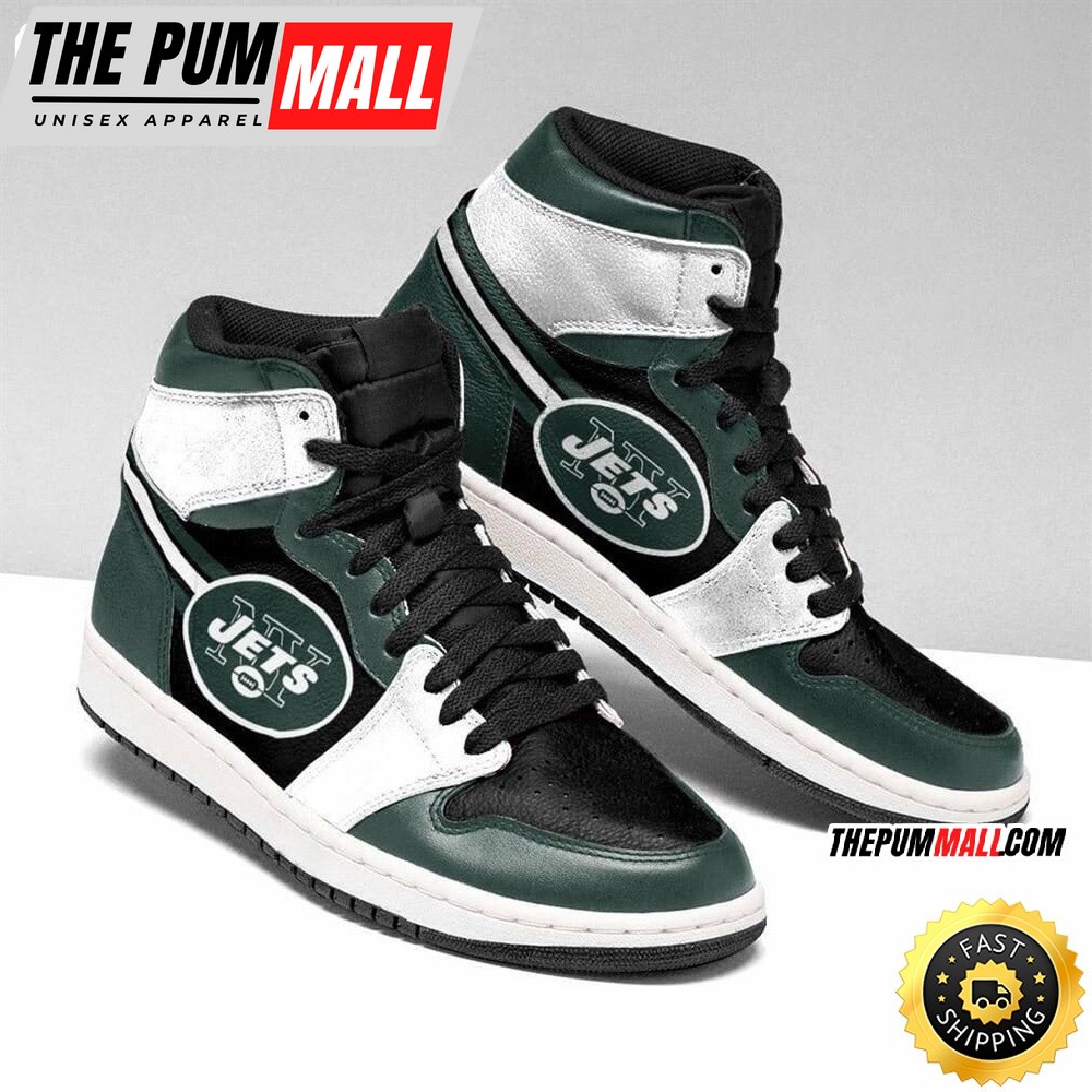 NFL New York Jets Black Green Air Jd 1 High Sneakers For Fans