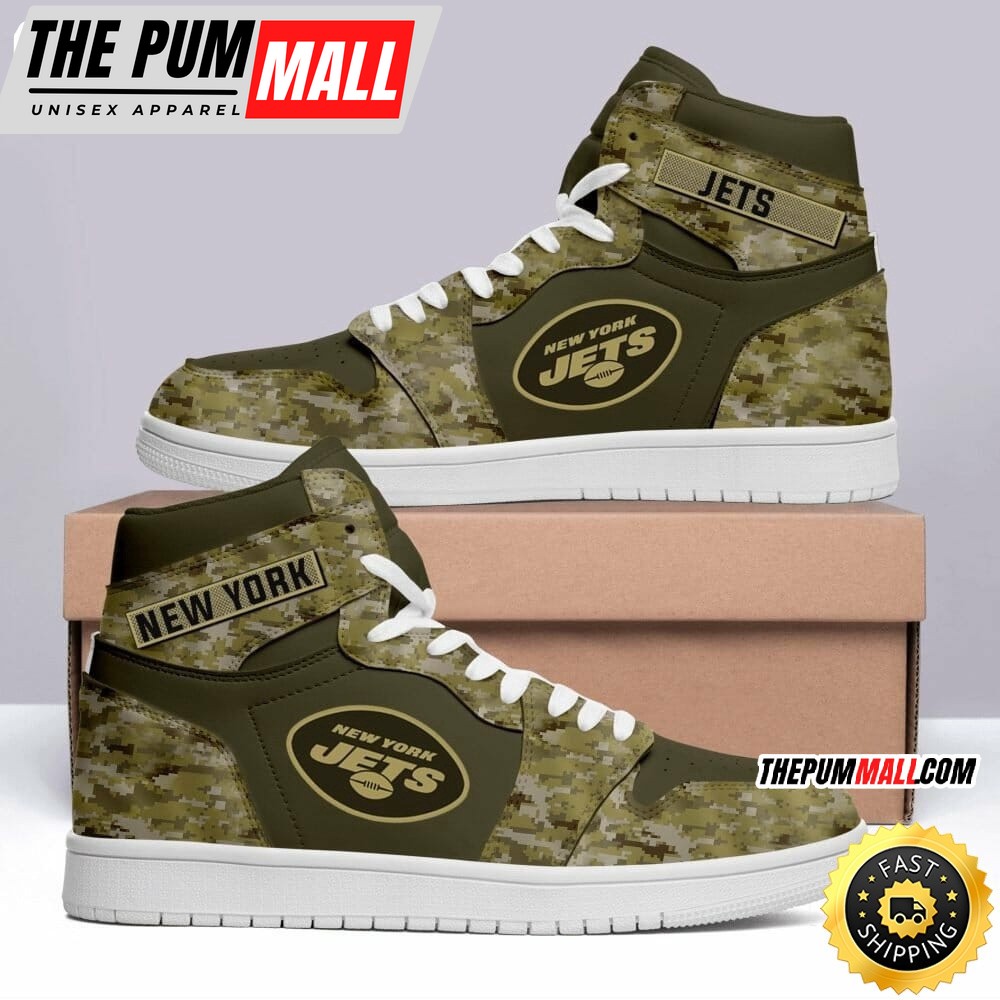 NFL New York Jets Camo Air Jd 1 High Sneakers