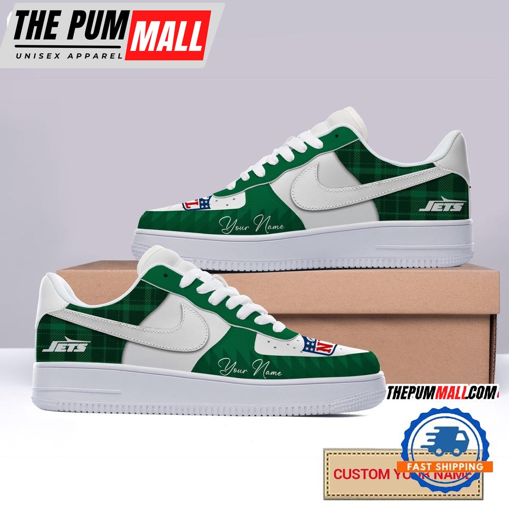 NFL New York Jets Christmas Logo Pattern Custom Air Force 1 Shoes Sneaker