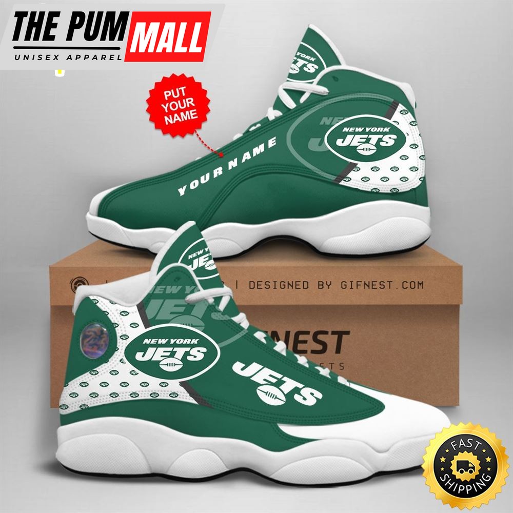NFL New York Jets Custom Name Air Jd 13 Shoes V1
