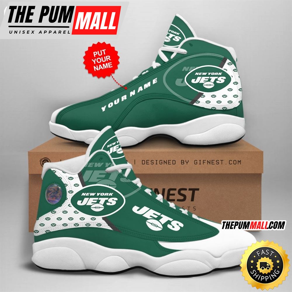 NFL New York Jets Custom Name Air Jd 13 Shoes V1
