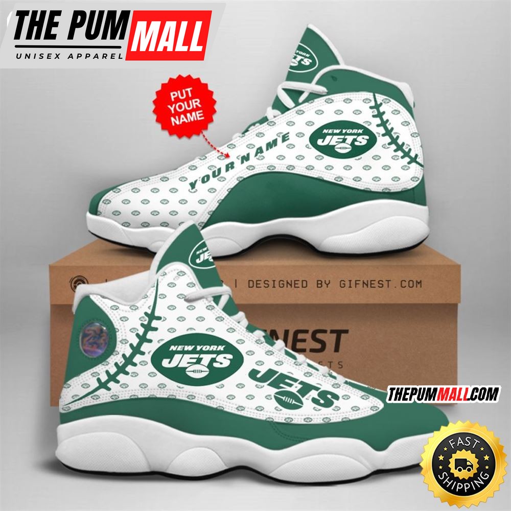 NFL New York Jets Custom Name Air Jd 13 Shoes V3