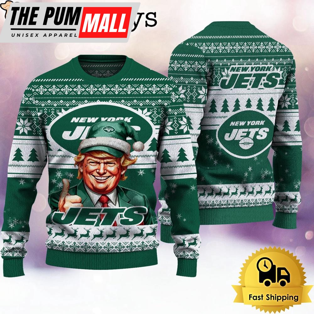 NFL New York Jets Donald Trump Ugly Christmas Sweater