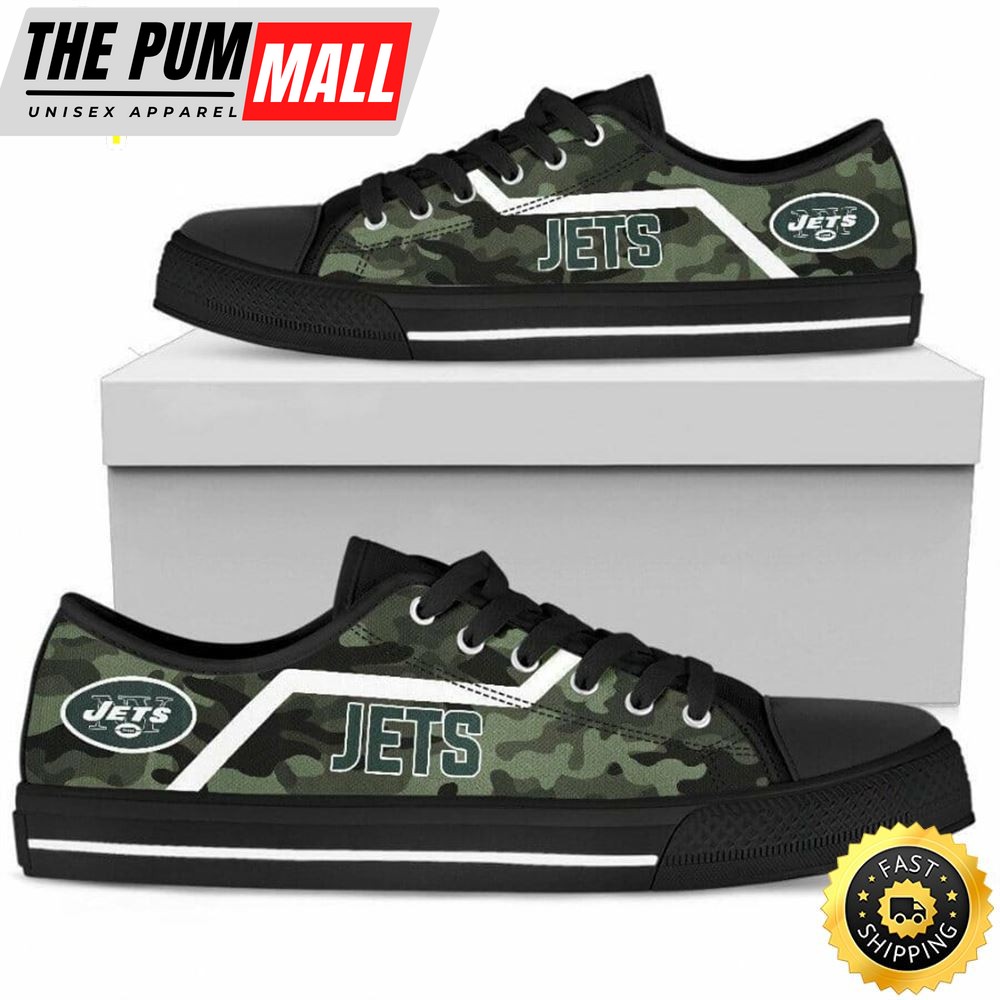 NFL New York Jets Green Camo Low Top Shoes