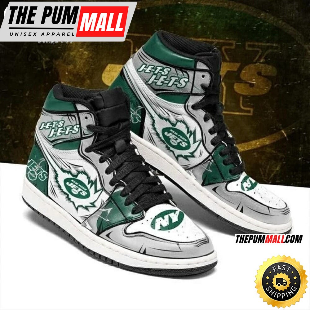 NFL New York Jets Green Grey Air Jd 1 High Sneakers