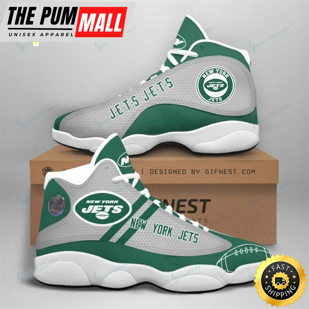 NFL New York Jets Green Grey Air Jd 13 Shoes