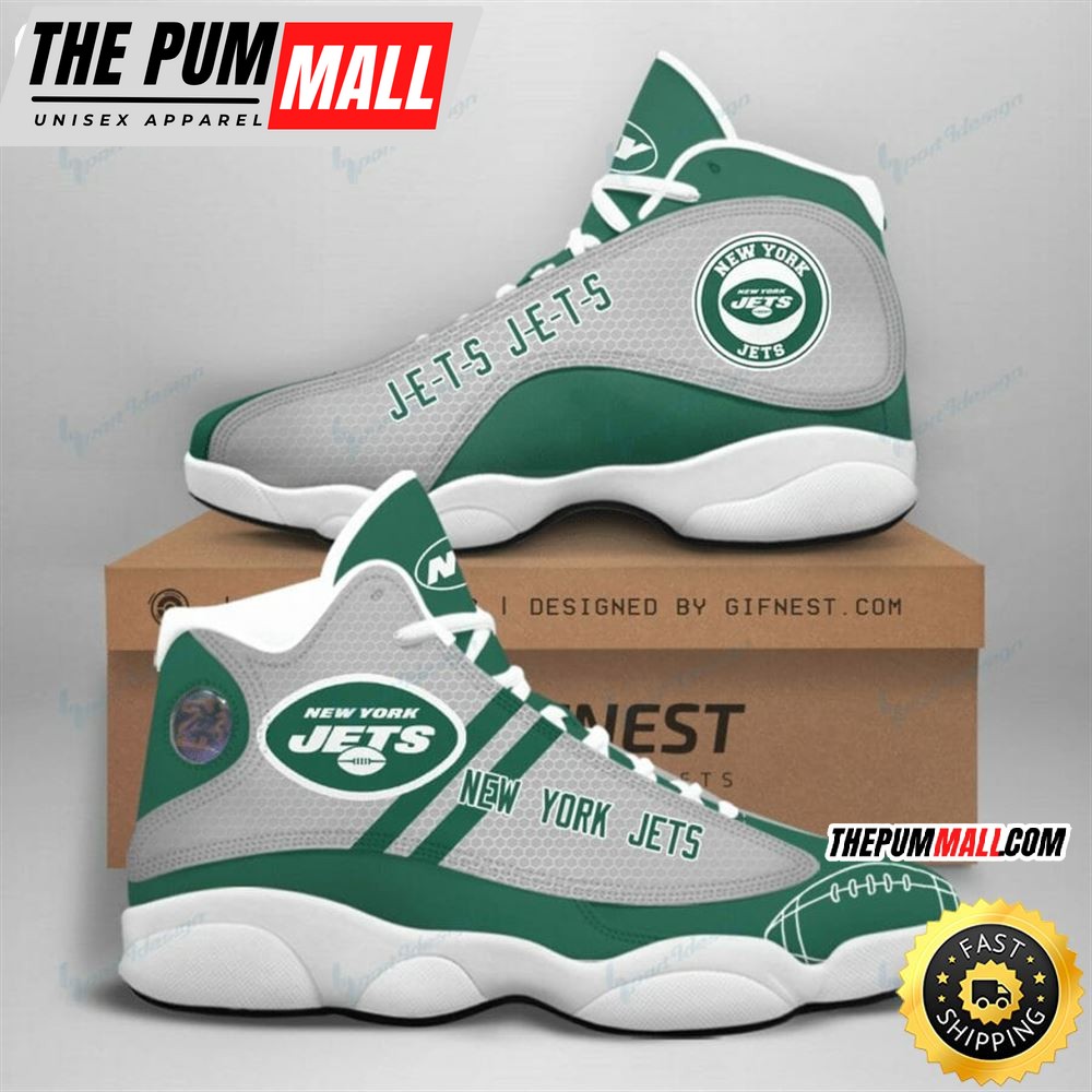 NFL New York Jets Green Grey Air Jd 13 Shoes