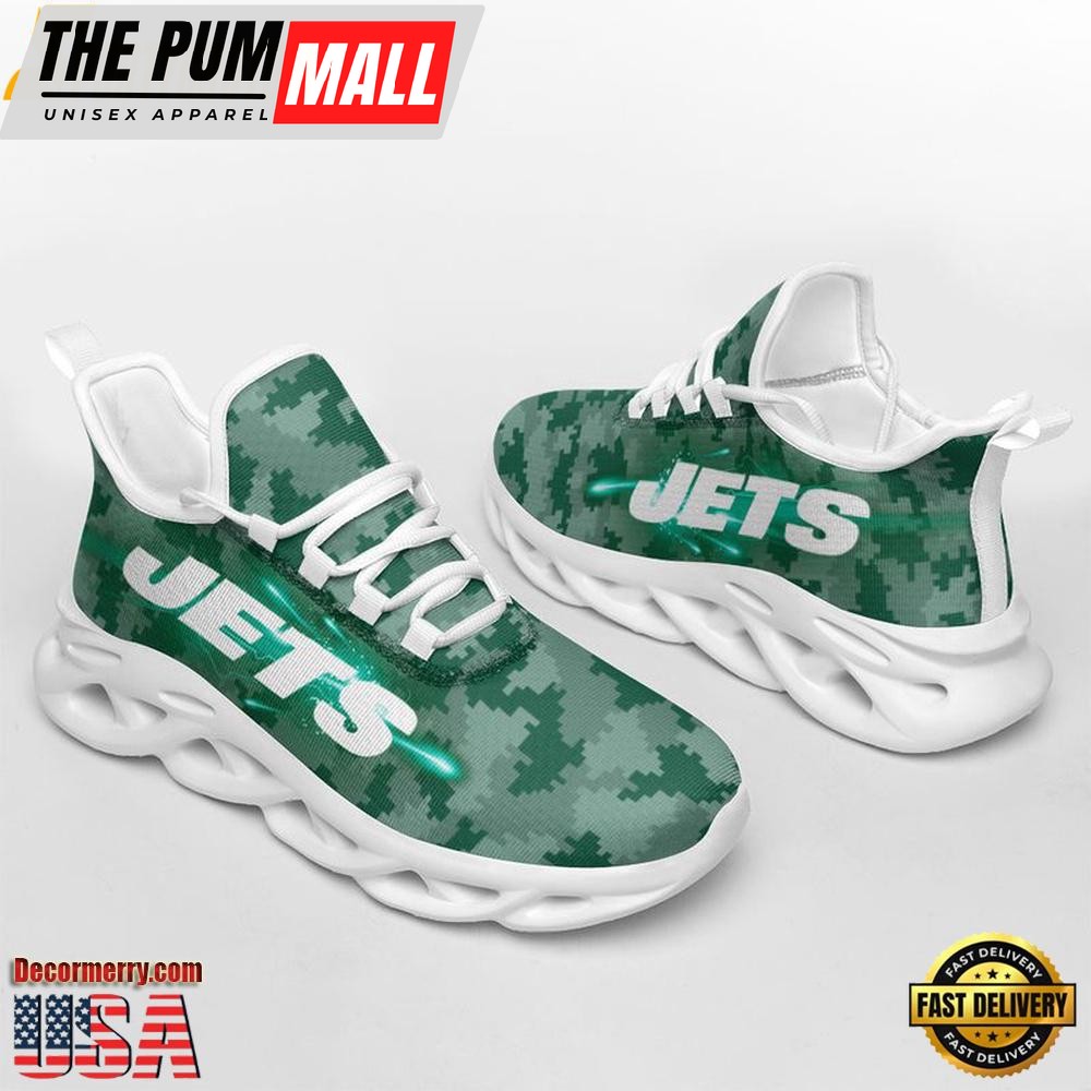 NFL New York Jets Knitted Camouflage Max Soul Shoes , Running Sneakers Shoes