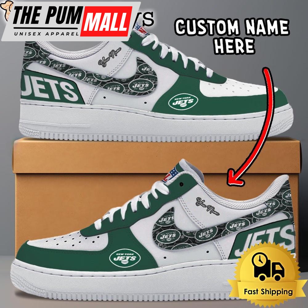 NFL New York Jets Logo Team Design Custom Air Force 1 Shoes