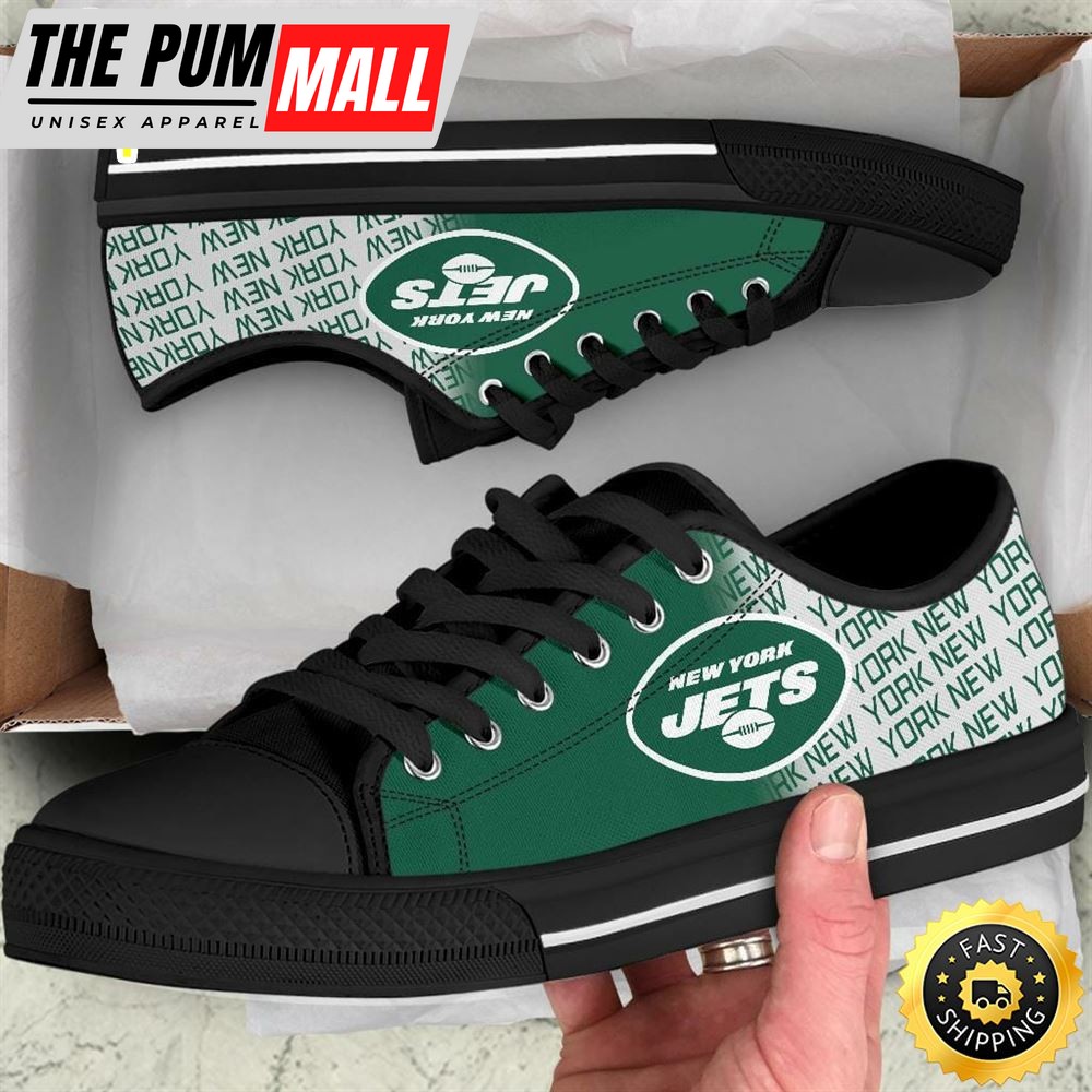 NFL New York Jets Low Top Black Shoes