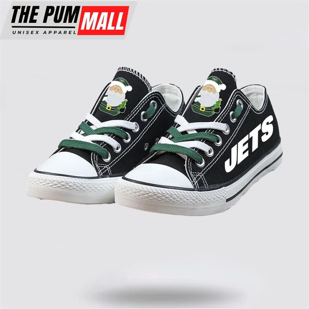 NFL New York Jets Low Top Canvas Print Chrismas Design Shoes Sport Sneakers