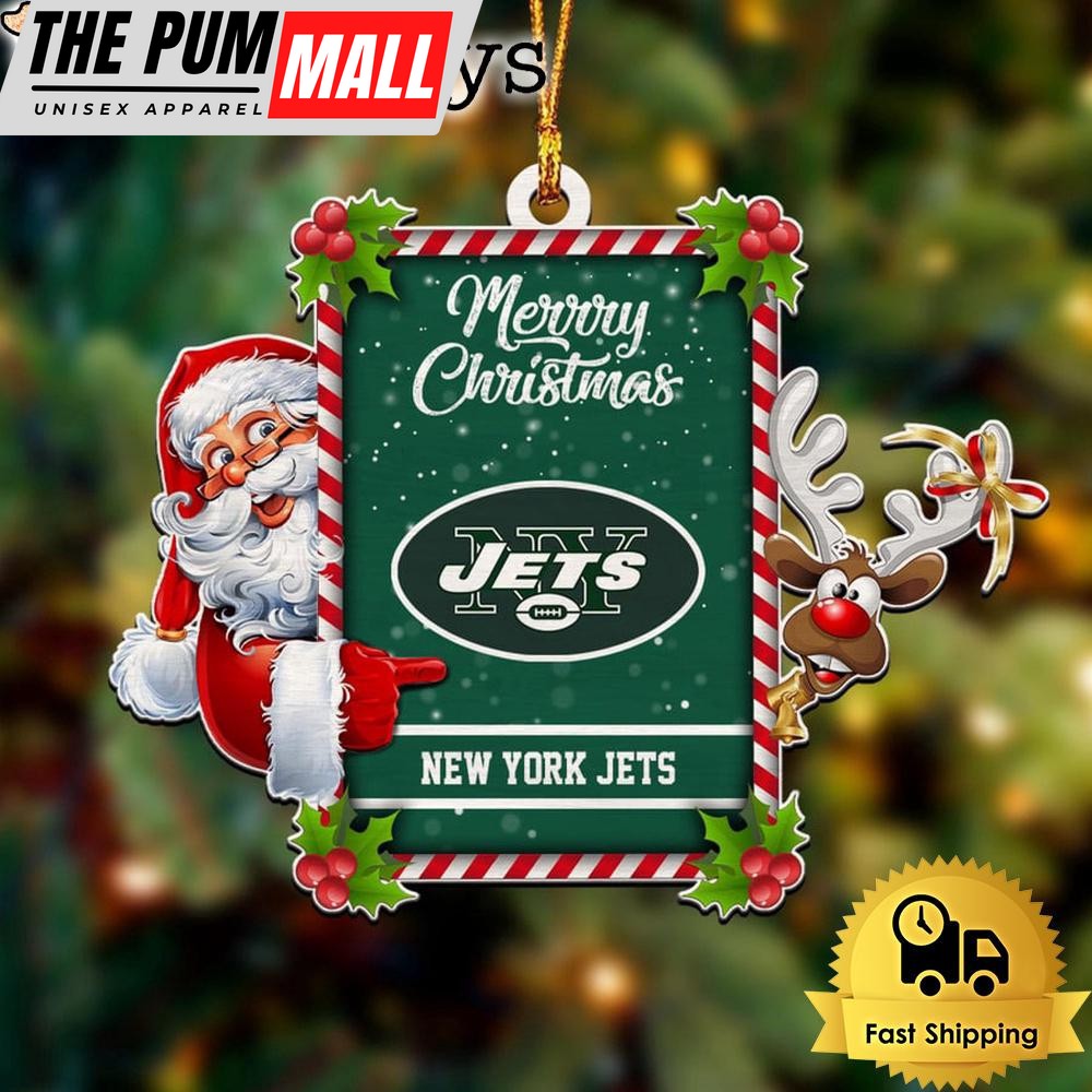 NFL New York Jets Santa Claus Merry Christmas Ornament Limited Edition