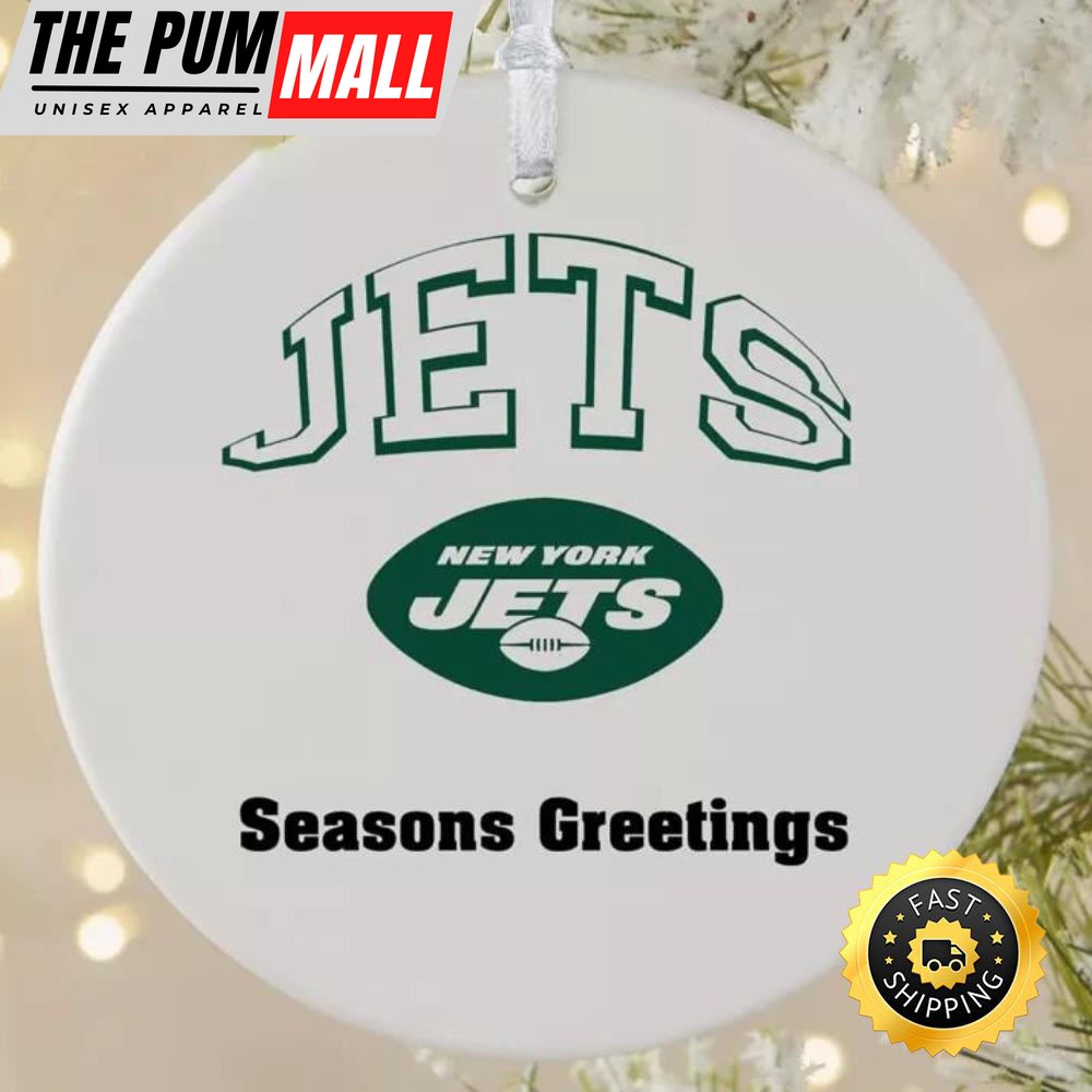 NFL New York Jets Seasons Greetings NFL Football Ornaments Limited Edition