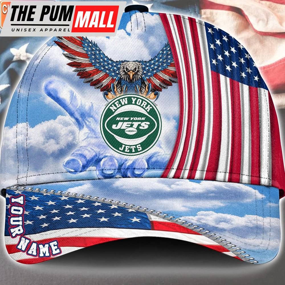 NFL New York Jets Special American Flag Veterans Custom Cap