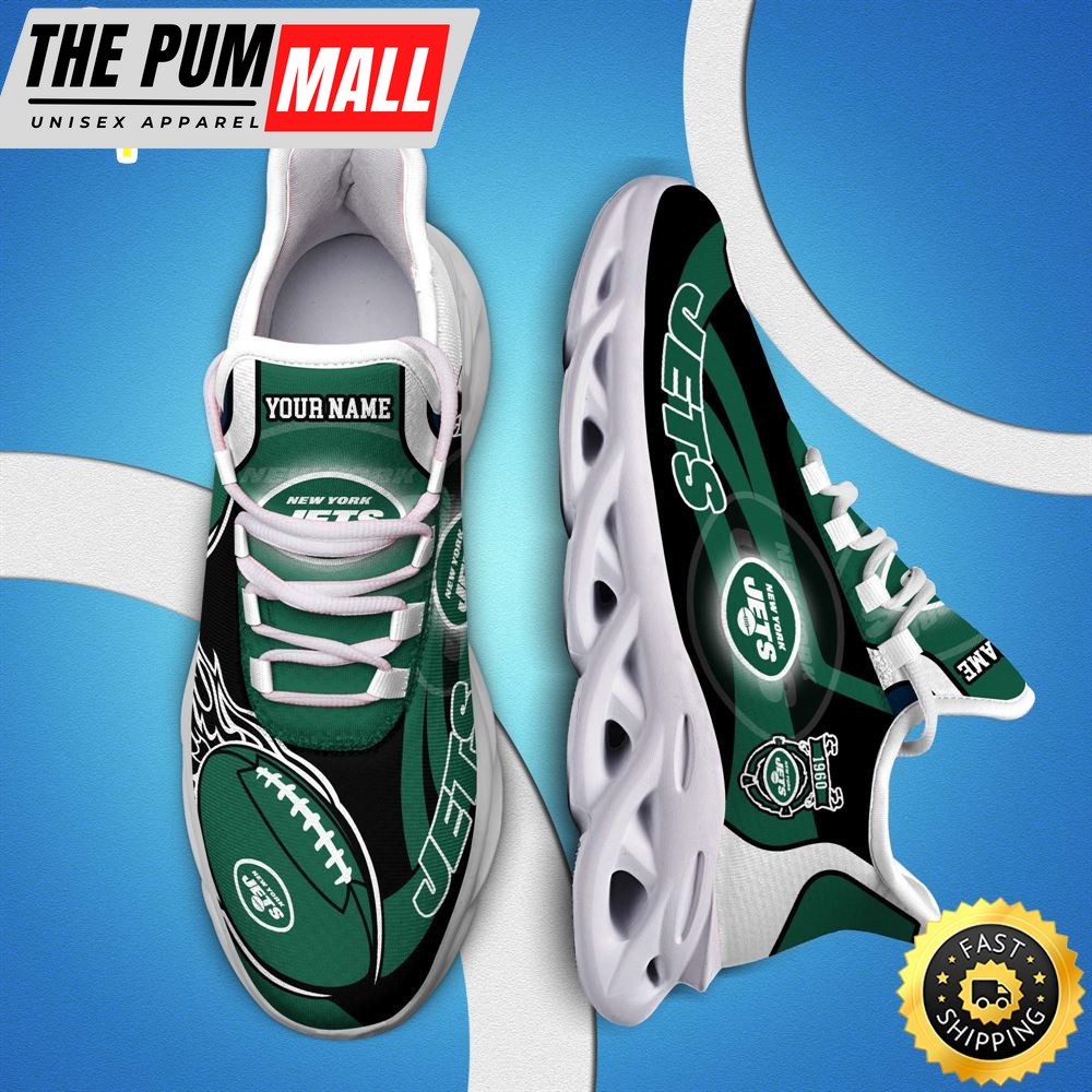 NFL New York Jets White C Sneakers Personalized Your Name