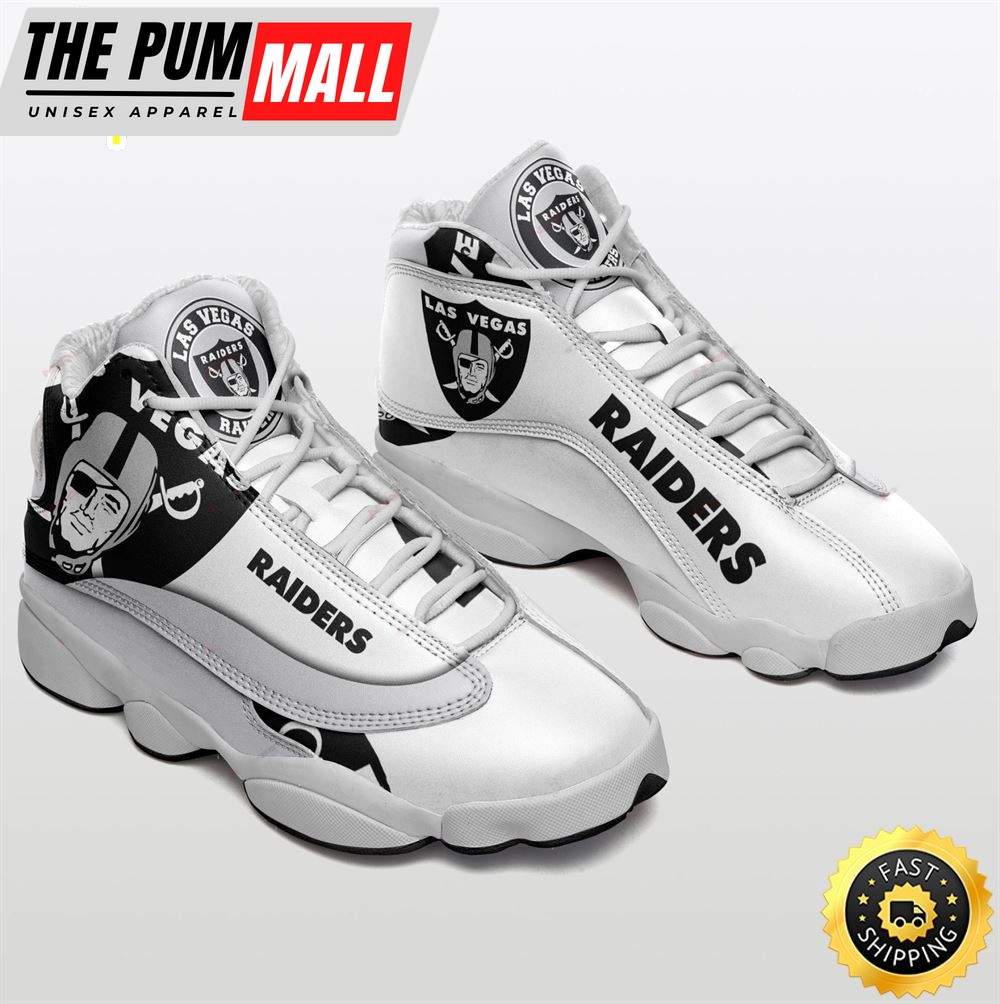 NFL Oakland Raiders Black White Air Jd 13 Shoes