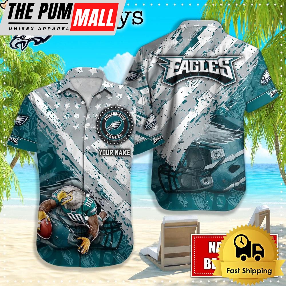 NFL Philadelphia Eagles American Flag Custom Hawaiian Shirts
