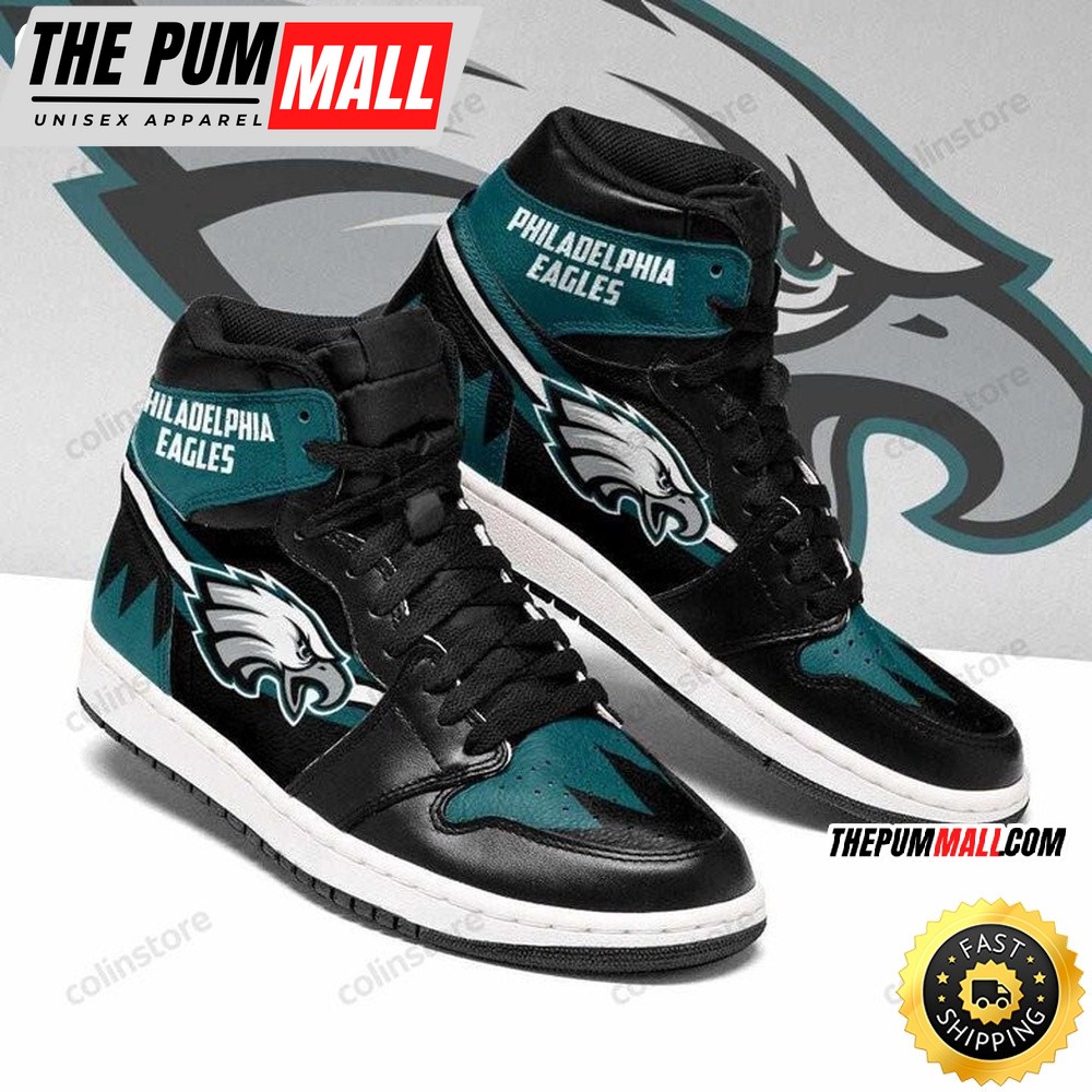 NFL Philadelphia Eagles Black Green Air Jd 1 High Sneakers