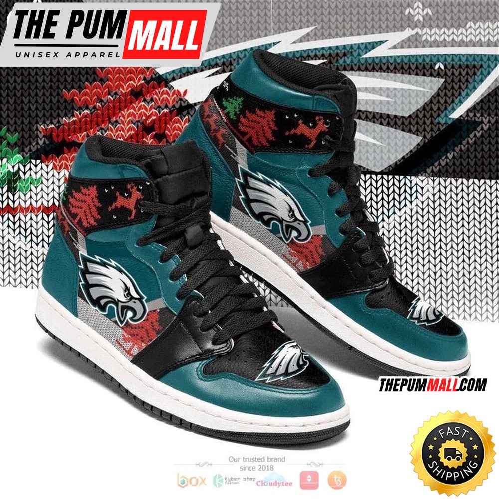 NFL Philadelphia Eagles Christmas Air Jd 1 High Sneakers
