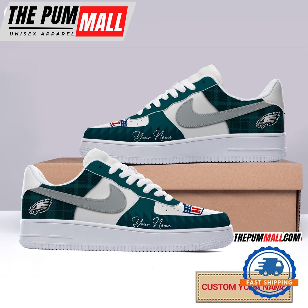 NFL Philadelphia Eagles Christmas Logo Pattern Custom Air Force 1 Shoes Sneaker
