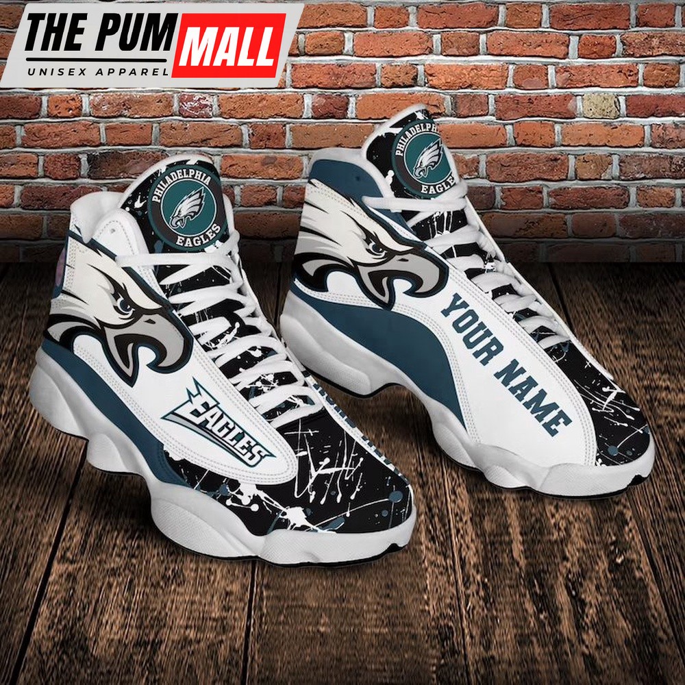 NFL Philadelphia Eagles Custom Name Air Jd 13 Shoes Sneaker