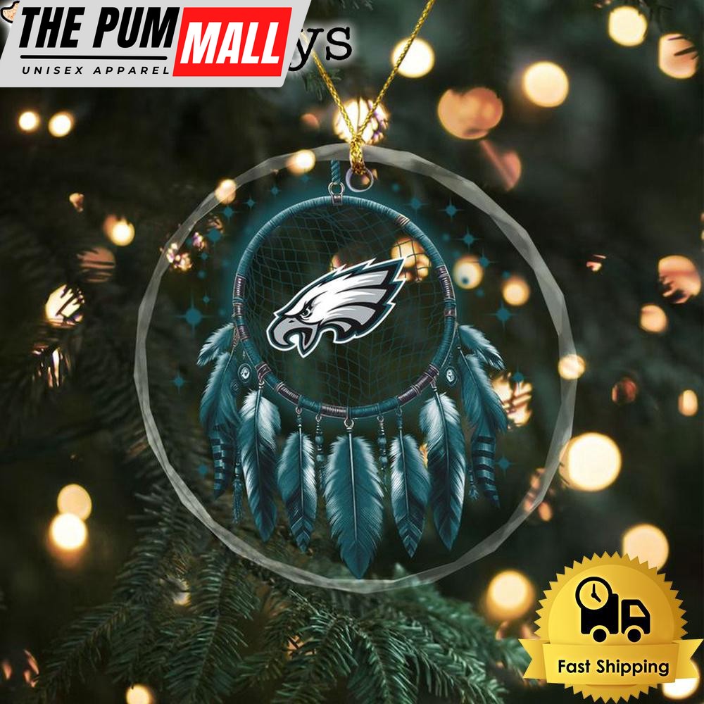 NFL Philadelphia Eagles Dreamcatcher Christmas Crystal Glass Ornament Limited Edition