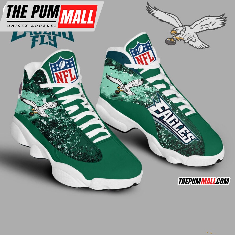 NFL Philadelphia Eagles FLy Eagles FLy Air Jd 13 Sneaker Shoes