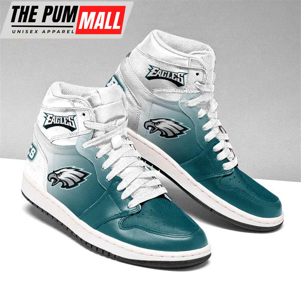 NFL Philadelphia Eagles Football Team Air Jd 1 Hightop Shoes Sizes