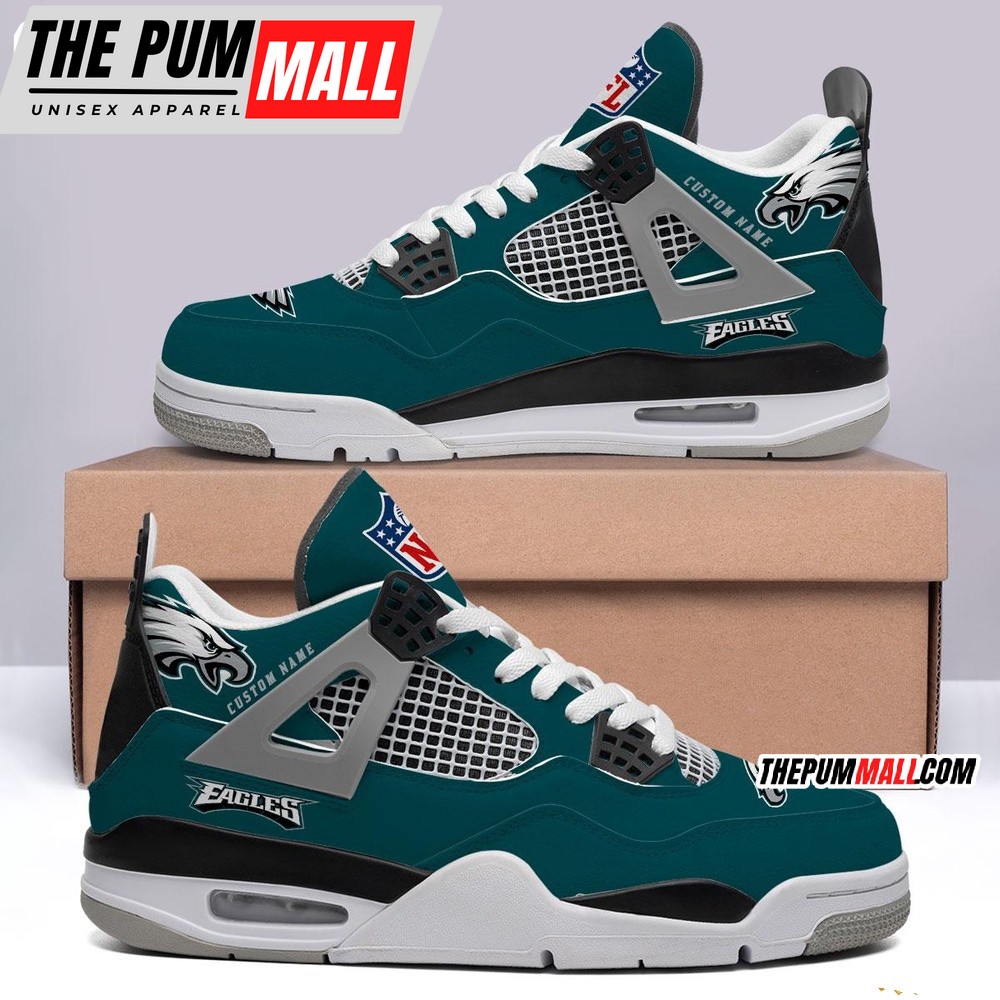 NFL Philadelphia Eagles Football Team Air Jd 4 Shoes Sneaker