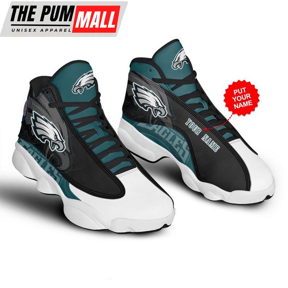 NFL Philadelphia Eagles Football Team Custom Name Air Jd 13 Shoes, JD13 Sport Shoes