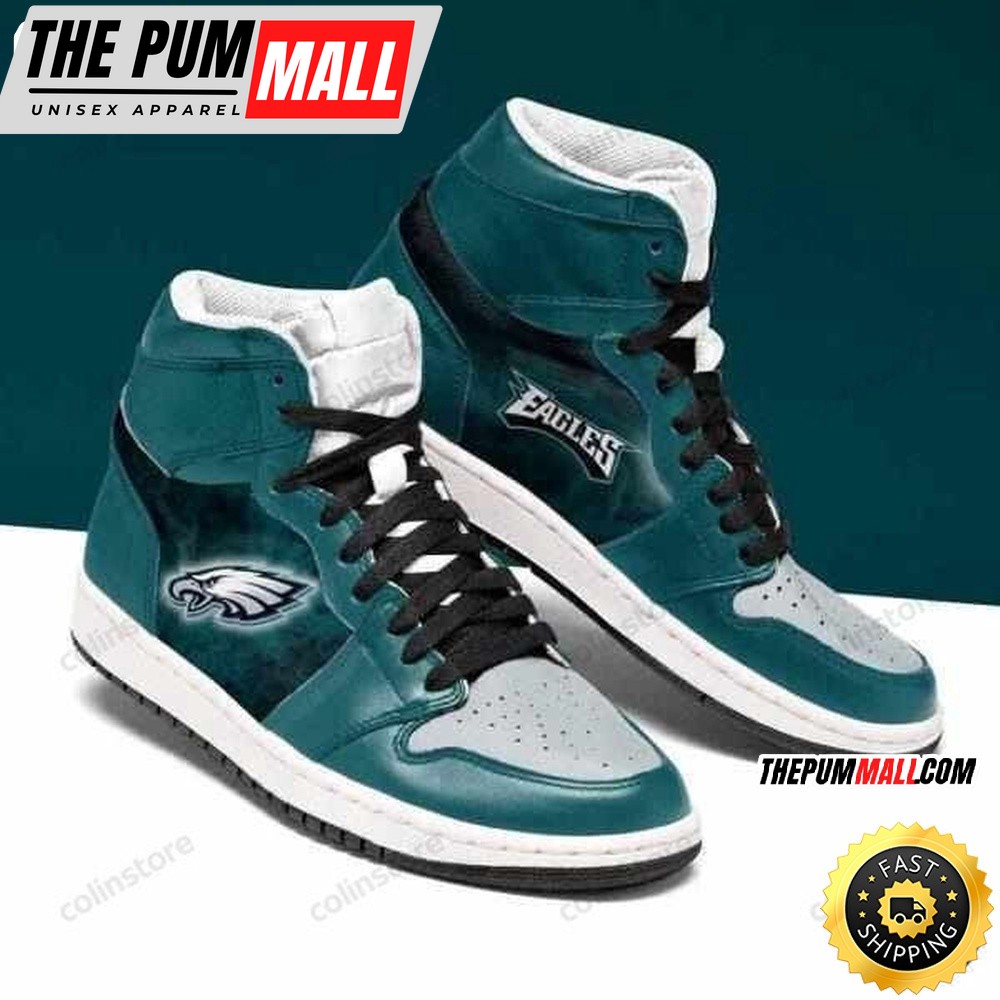NFL Philadelphia Eagles Green Grey Air Jd 1 High Sneakers