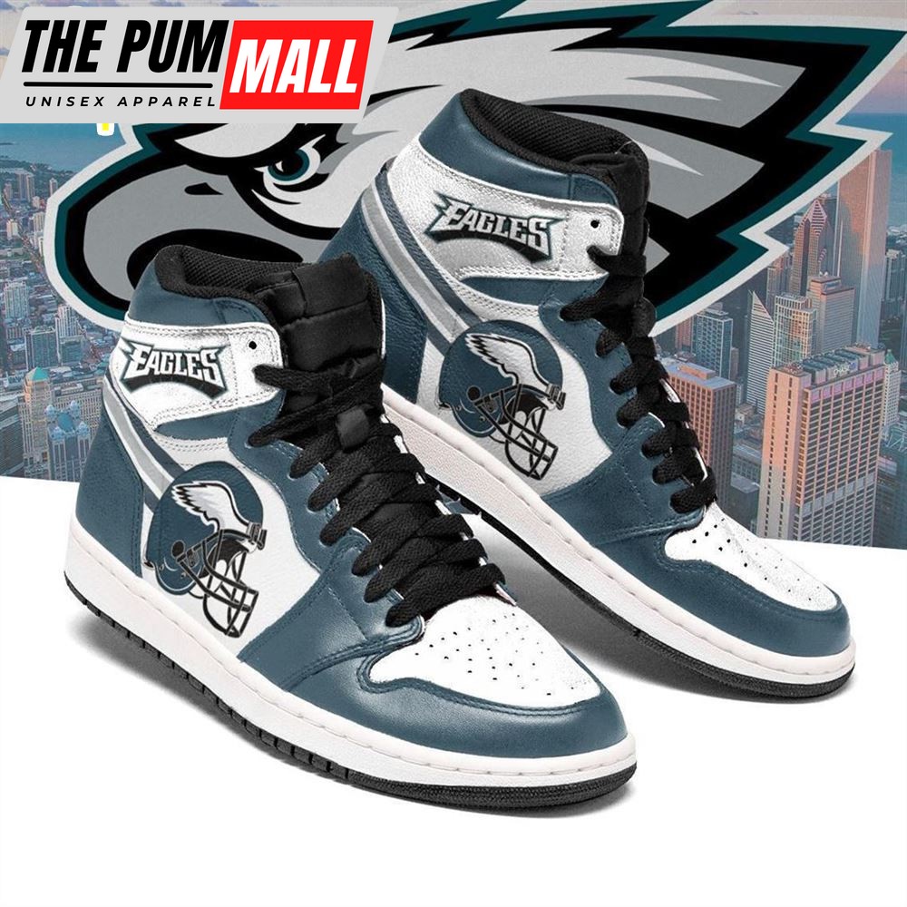 NFL Philadelphia Eagles Green White Helmet Air Jd 1 High Sneakers