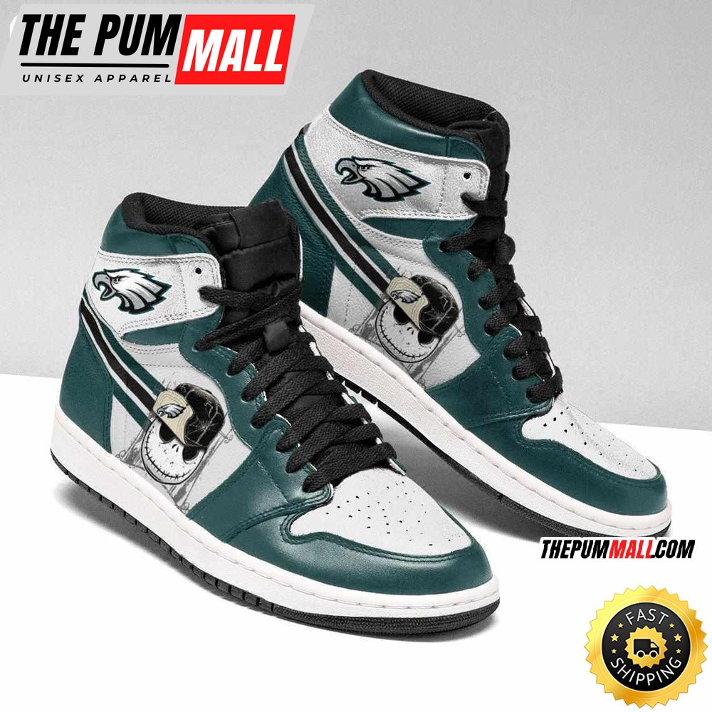 NFL Philadelphia Eagles Jack Skellington Air Jd 1 High Sneakers